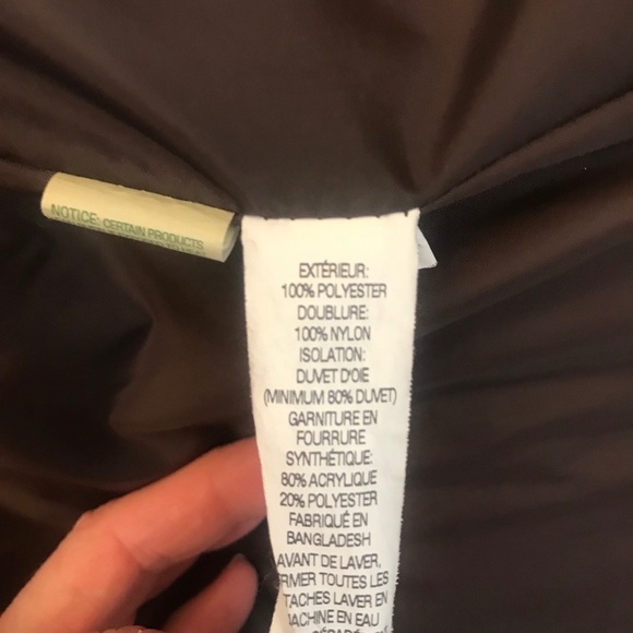 LL Bean Brown Long Goose Down Puffer Jacket Coat - Picture 10 of 11